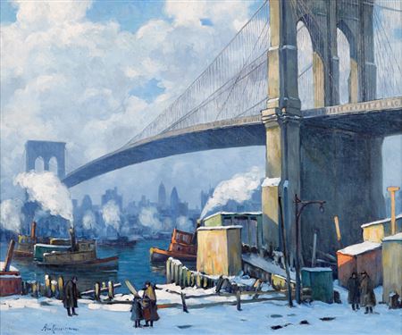 THE BROOKLYN BRIDGE IN WINTER