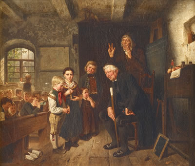 "THE SCHOOL EXAMINATION" by Friedrich Peter Hiddemann - Auction record, sale price, and art valuation. Compare with similar artists and explore comparable artworks.