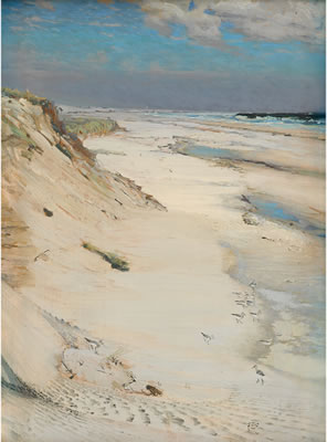 LOW TIDE WITH STARLINGS by Richard Farley - Auction record, sale price, and art valuation. Compare with similar artists and explore comparable artworks.