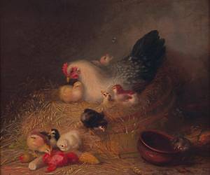Hen and Her Chicks by Mary Russell Smith - Auction record, sale price, and art valuation. Compare with similar artists and explore comparable artworks.