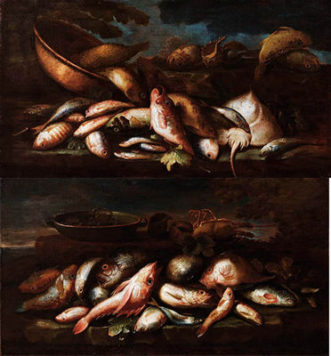 A) b) Natura morta con pesce by Elena Recco - Auction record, sale price, and art valuation. Compare with similar artists and explore comparable artworks.