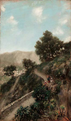 Sulla strada di Capri by Vincenzo Migliaro - Auction record, sale price, and art valuation. Compare with similar artists and explore comparable artworks.