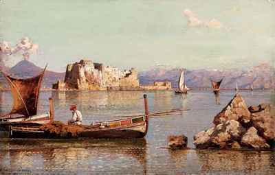Sample artwork by Giuseppe Carelli (1858 - 1921), known for landscape and marine painting - View similar artists and auction records