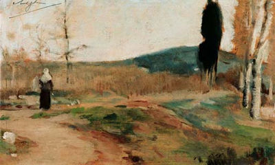 Paesaggio toscano(Il cipresso) by Silvestro Lega - Auction record, sale price, and art valuation. Compare with similar artists and explore comparable artworks.