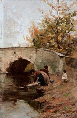 Lavandaia al ponte by Francesco Vismara - Auction record, sale price, and art valuation. Compare with similar artists and explore comparable artworks.