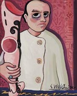 Autoritratto con la gamba ortopedica - 1957