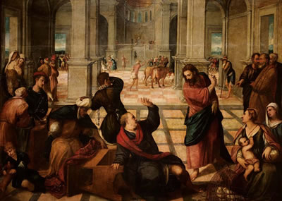 Gesù scaccia i mercanti dal Tempio by Jacopo Palma il Giovane - Auction record, sale price, and art valuation. Compare with similar artists and explore comparable artworks.