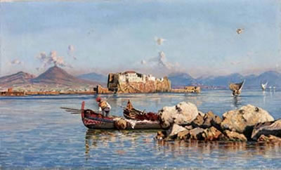 Pescatori nel golfo di Napoli