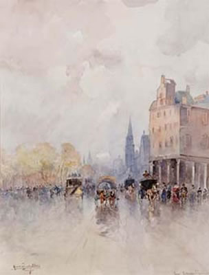 Boulevard parigino by Gino Scalatelli - Auction record, sale price, and art valuation. Compare with similar artists and explore comparable artworks.