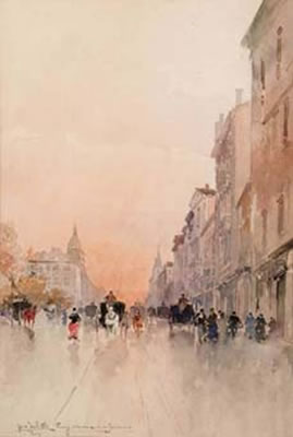 Parigi verso sera in un boulevard by Gino Scalatelli - Auction record, sale price, and art valuation. Compare with similar artists and explore comparable artworks.
