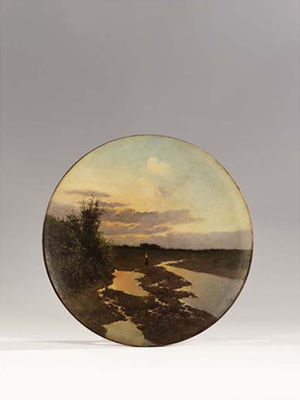 Paesaggio al tramonto; circular