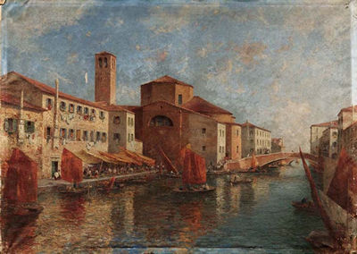 Chioggia by Luigi Bazzani - Auction record, sale price, and art valuation. Compare with similar artists and explore comparable artworks.
