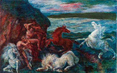 Cavalli spauriti nella tempesta by Aligi Sassu - Auction record, sale price, and art valuation. Compare with similar artists and explore comparable artworks.