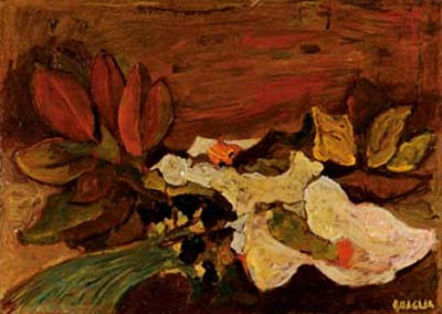 Natura morta con magnolia, 1965 by Carlo Quaglia - Auction record, sale price, and art valuation. Compare with similar artists and explore comparable artworks.