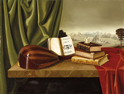 Vita silente con mandola e libri, 1961