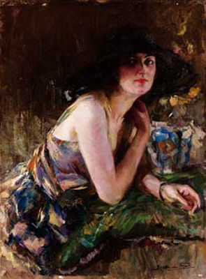 Ritratto di ragazza con cappello nero