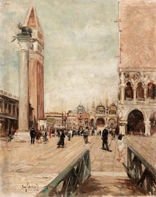 Piazza San Marco by Eugenio Scorzelli - Auction record, sale price, and art valuation. Compare with similar artists and explore comparable artworks.