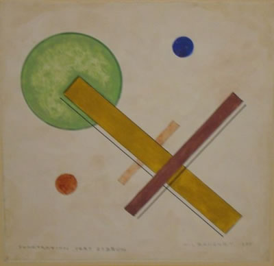 "Pénétration vert et brun" [Composition géométrique].