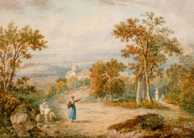 MOUNTAIN LANDSCAPE WITH FIGURES