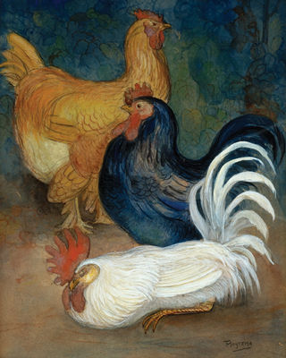 Two hens and a rooster by Theodoor Van Hoytema - Auction record, sale price, and art valuation. Compare with similar artists and explore comparable artworks.