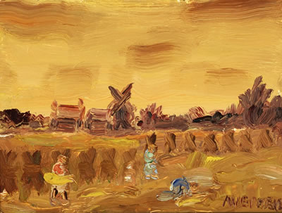 Landscape with sheafs of wheat by Alfons Vermeir - Auction record, sale price, and art valuation. Compare with similar artists and explore comparable artworks.