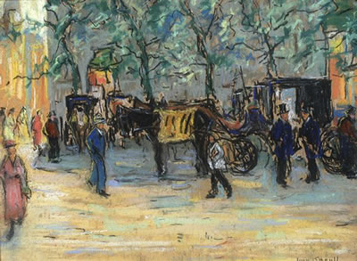 Carriages on a Paris square