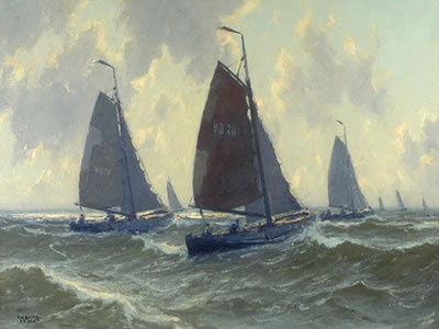 Sailboats on open sea