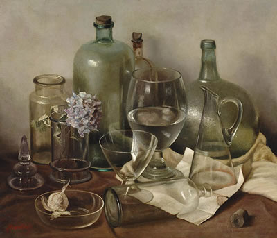 Still-life with glass
