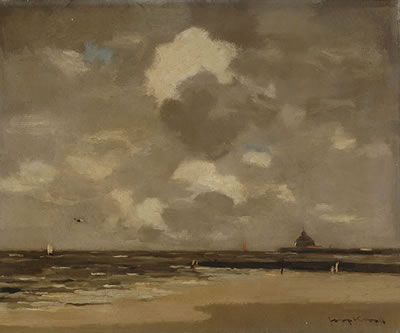 Beach of Scheveningen with the Kurhaus hotel in the background