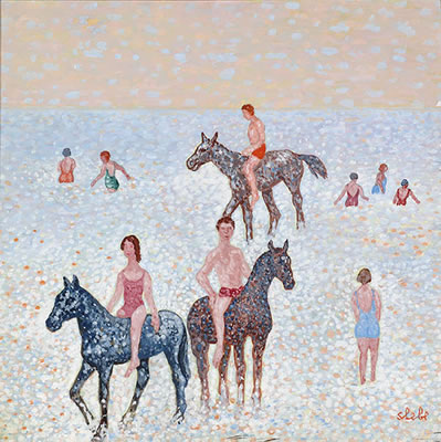 Horses in the sea by Ferdinand Joseph Sleebe - Auction record, sale price, and art valuation. Compare with similar artists and explore comparable artworks.