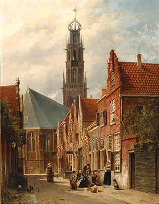View of the Bakenesser-tower in Haarlem