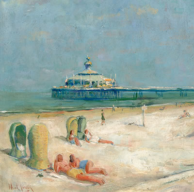The beach of Scheveningen with a view of the old pier