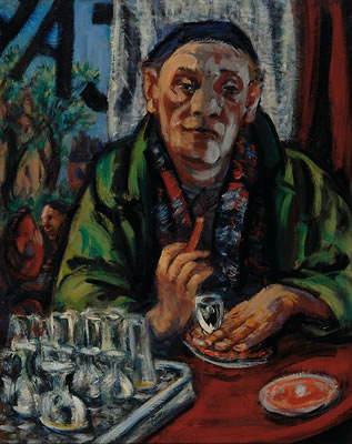 Portrait of Herbert Otto Fiedler: Self portrait in bar