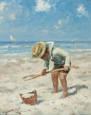 Playing on the beach