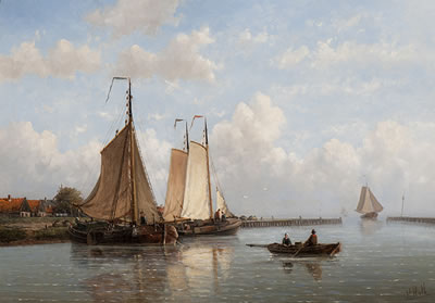 Sample artwork by Hendrick Hulk (1842 - 1937), known for land-and seascapes, harbors, marine - View similar artists and auction records