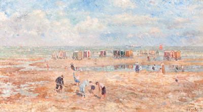 A summer's day on the beach by Emile Charlet - Auction record, sale price, and art valuation. Compare with similar artists and explore comparable artworks.
