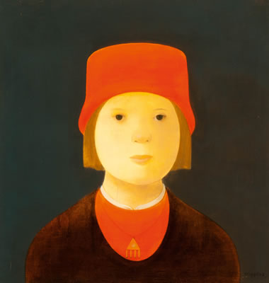 Portrait with an orange hat