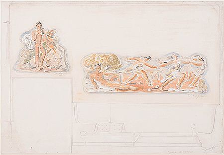 Design for wall corridor, Concertgebouw; Design for the short wall, Concertgebouw (2)