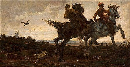 Ruiters te paard