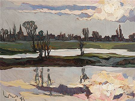 "Zonsondergang tegenover Bokhoven"
