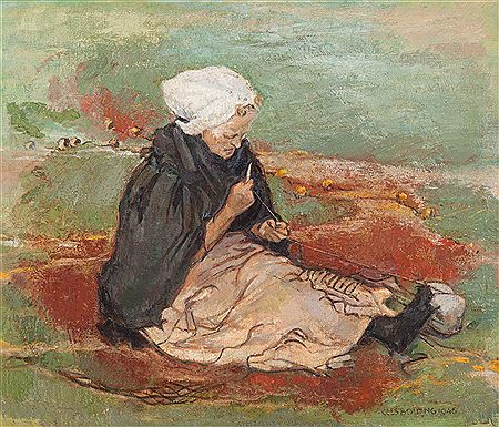 Woman mending nets by Cornelis (Cees) Bolding - Auction record, sale price, and art valuation. Compare with similar artists and explore comparable artworks.