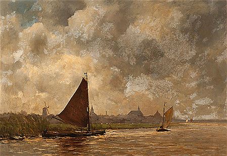 View of Leiden along the Haarlemmervaart