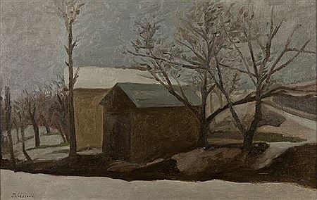 Maisons sous la neige