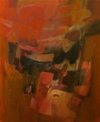 Composition abstraite rouge