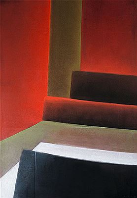 Composition abstraite rouge