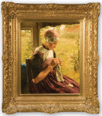 Young woman knitting by Hendrik Heyligers - Auction record, sale price, and art valuation. Compare with similar artists and explore comparable artworks.