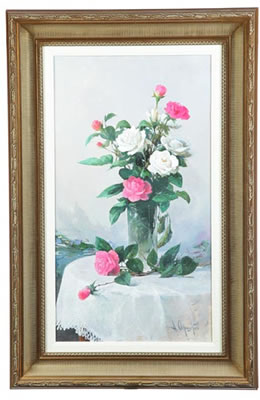 STILL LIFE WITH ROSES by Alexander Officerov - Auction record, sale price, and art valuation. Compare with similar artists and explore comparable artworks.