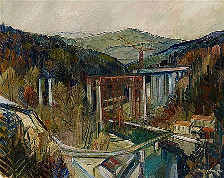 Bau des Sitterviaduktes. St. Gallen, 1984