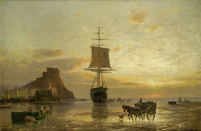 Blick auf Mont Orgueil Castle auf Jersey