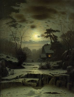 Winterliche Vollmondlandschaft